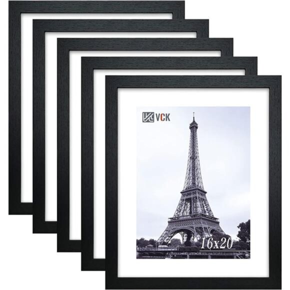 New 16x20 Poster Frame in Black with Polished Plexiglass Set of 5 Horizontal - Picture 1 of 7